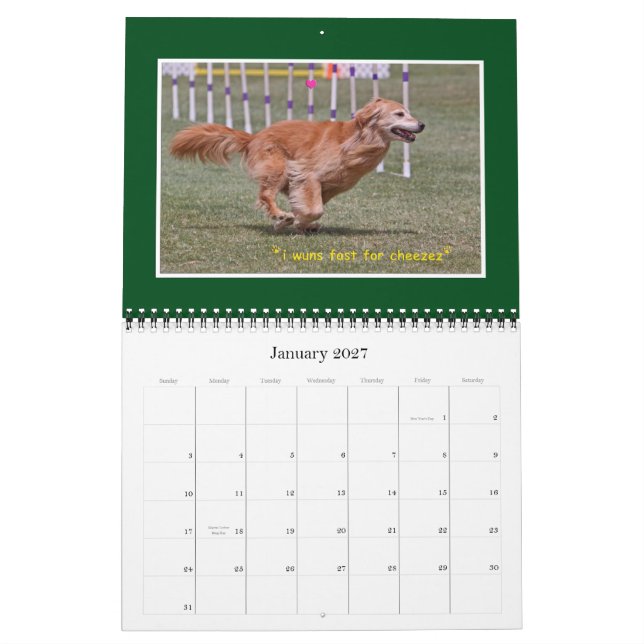 Golden Retriever Calendar 2012 (Jan 2027)