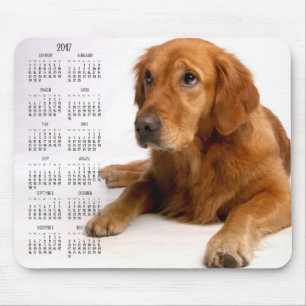 Golden Retriever Calendar 2017 Custom Mouse Pads