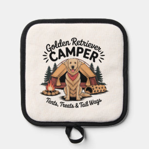 Golden Retriever Camper� Tents, Treats & Tail Wags Pot Holder