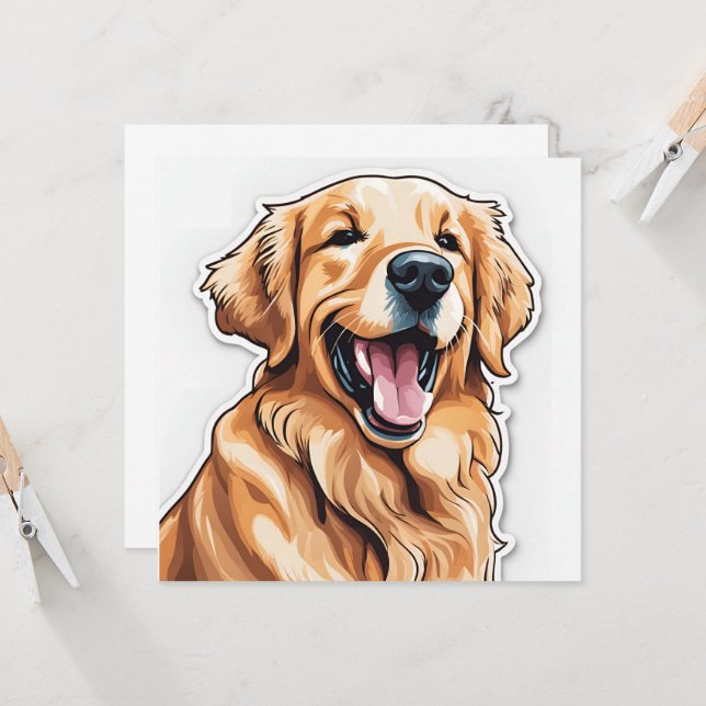 Golden Retriever Card (Front/Back In Situ)
