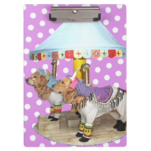 Golden Retriever Carousel Clipboard (Front)