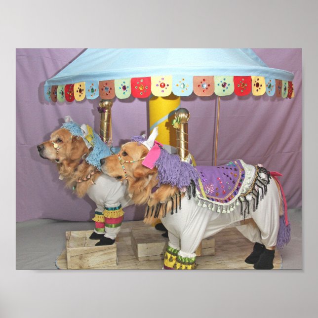 Golden Retriever Carousel Poster (Front)