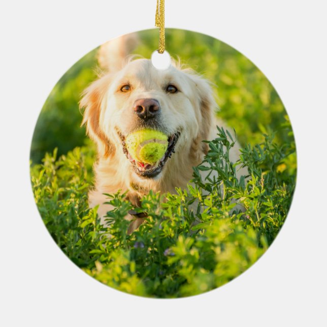 Golden Retriever Ceramic Ornament (Back)