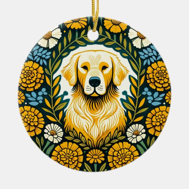 Golden Retriever                                   Ceramic Ornament (Front)