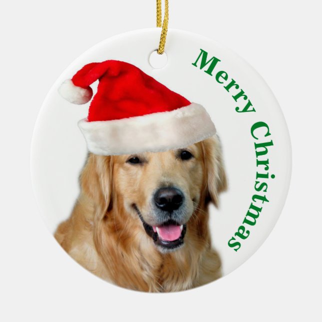 Golden Retriever Ceramic Ornament (Front)