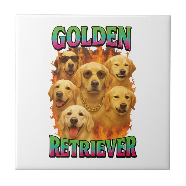 Golden Retriever Ceramic Tile (Front)