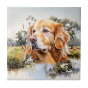 Golden Retriever Ceramic Tile