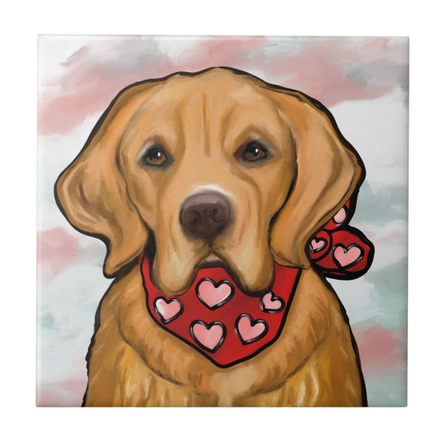 Golden Retriever Ceramic Tile (Front)