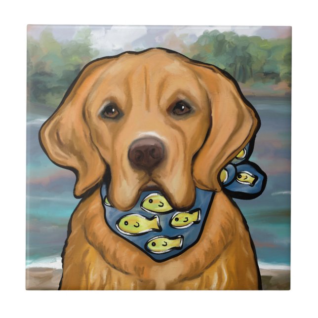 Golden Retriever Ceramic Tile (Front)