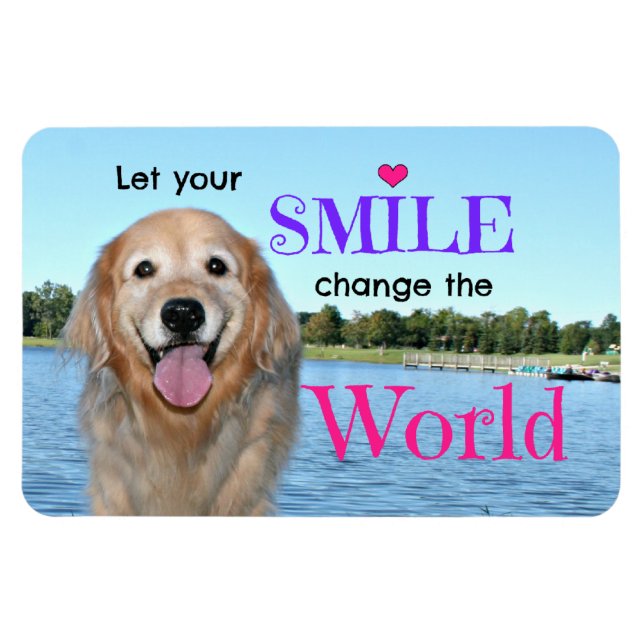 Golden Retriever Change the World Magnet (Horizontal)