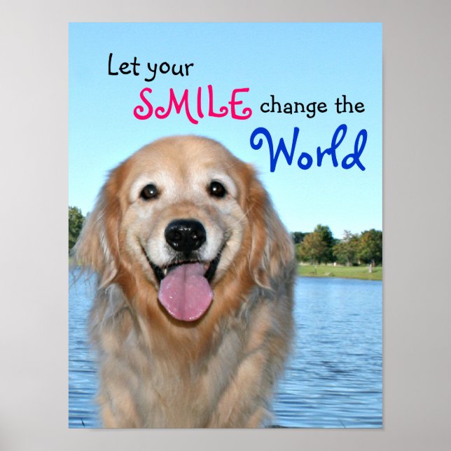 Golden Retriever Change the World Poster (Front)