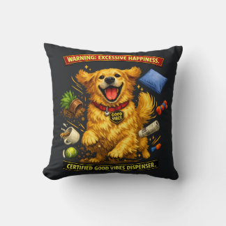 Golden Retriever Chaos Mode Activated Cushion