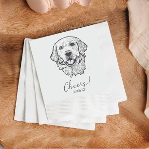 Golden Retriever Cheers Dog Custom Cocktail Napkin