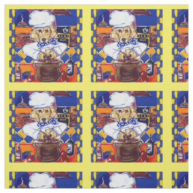 Golden Retriever Chef Fabric (Swatch)