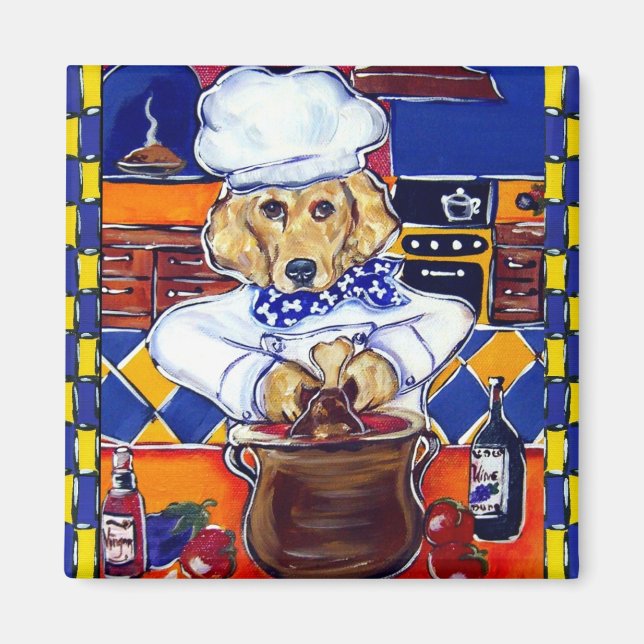 Golden Retriever Chef Magnet (Front)