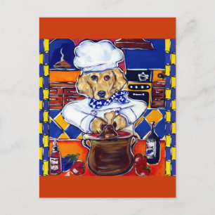Golden Retriever Chef Postcard