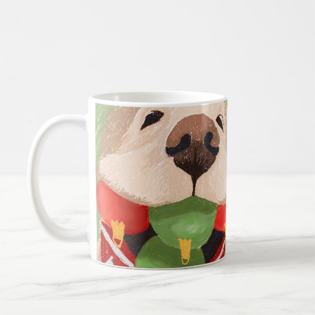 Golden Retriever Christmas Balls Mouth Cute Gift Coffee Mug (Left)
