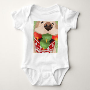 Golden Retriever Christmas Balls Mouth Hilarious Baby Bodysuit