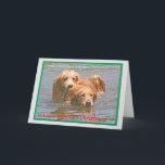 Golden Retriever Christmas Card 2014<br><div class="desc">Cute funny original photo of Golden Retrievers,  with clever caption and the words "Have a Golden Christmas." Inside it says "and a New Year filled with Golden chuckles."</div>
