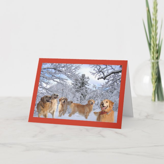Golden Retriever Christmas Card Family (Front)