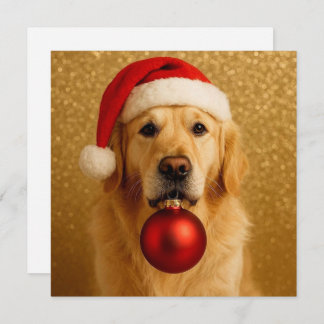 Golden Retriever Christmas Card. Holiday Card