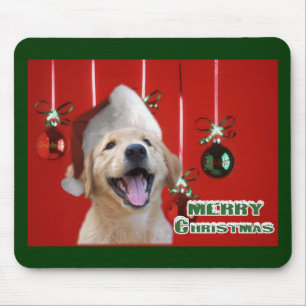 Golden Retriever Christmas Cards Gifts Mouse Pad