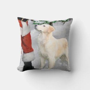 Golden Retriever Christmas Cushion