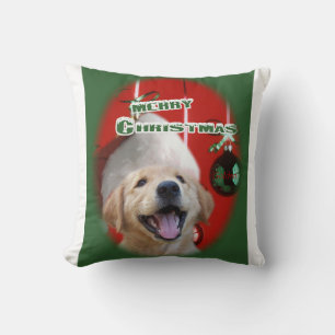 Golden Retriever Christmas Cushion