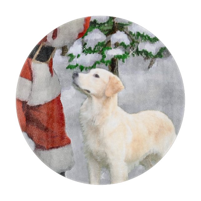 Golden Retriever Christmas Cutting Board (Front)