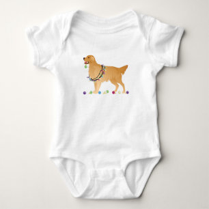 Golden Retriever Christmas Design Baby Bodysuit