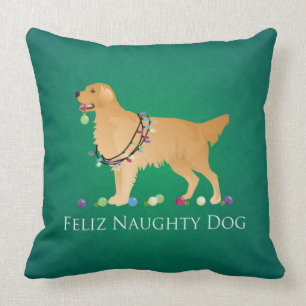 Golden Retriever Christmas Design Cushion