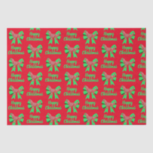 Golden Retriever Christmas Dog & Green Bow Tissue Paper