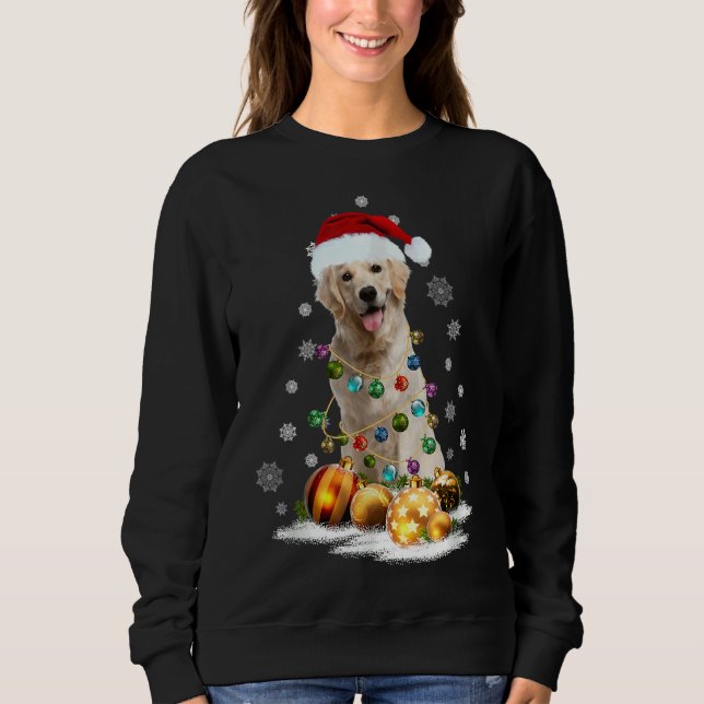 Golden Retriever Christmas Dog Light Ugly Sweatshirt (Front)