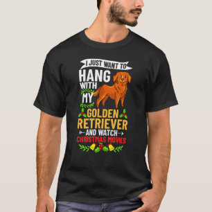 Golden Retriever Christmas Dog Puppies Santa T-Shirt