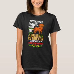 Golden Retriever Christmas Dog Puppies Santa T-Shirt