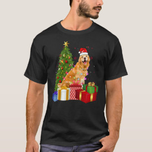 Golden Retriever Christmas Dog With Santa Hat Chri T-Shirt