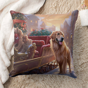 Golden Retriever Christmas Festive Season  Cushion