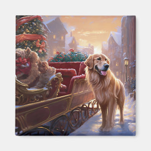 Golden Retriever Christmas Festive Season  Magnet