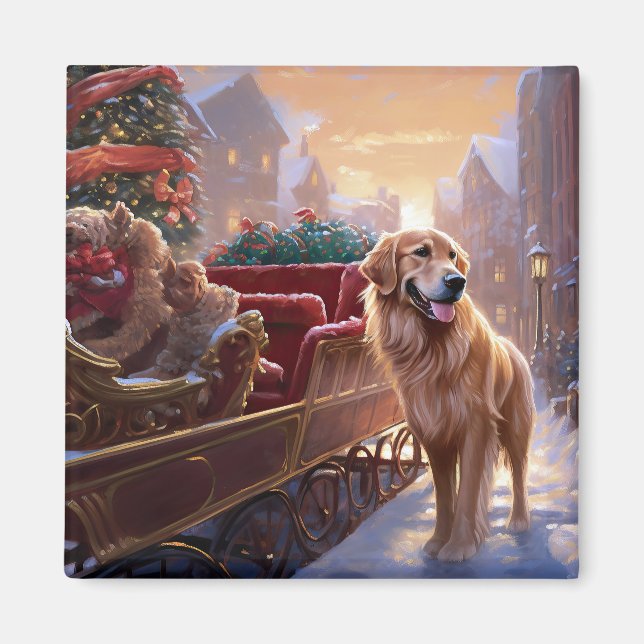 Golden Retriever Christmas Festive Season  Magnet (Front)