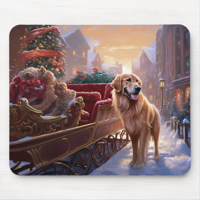 Golden Retriever Christmas Festive Season  Mouse Pad (Front)