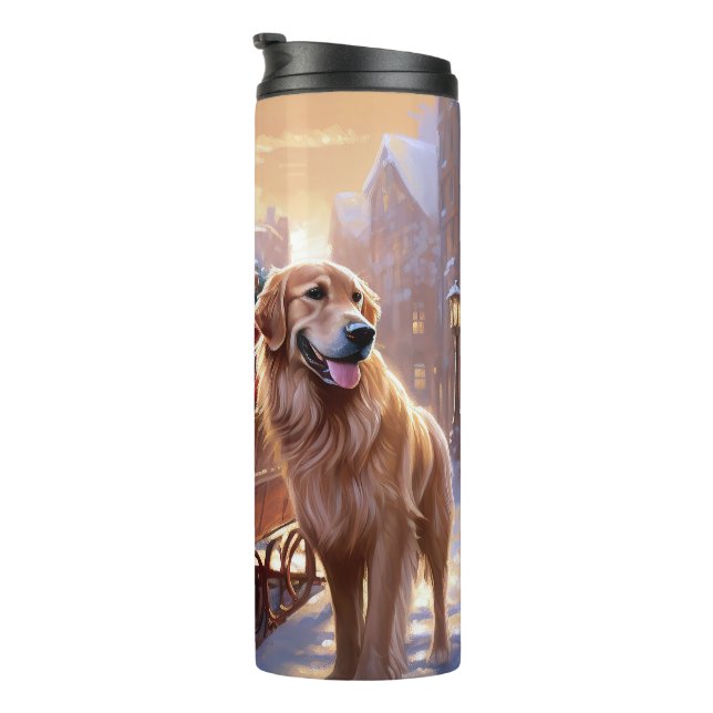 Golden Retriever Christmas Festive Season  Thermal Tumbler (Rotated Right)