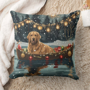 Golden Retriever Christmas Festive Voyage  Cushion