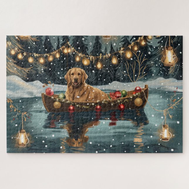 Golden Retriever Christmas Festive Voyage  Jigsaw Puzzle (Horizontal)