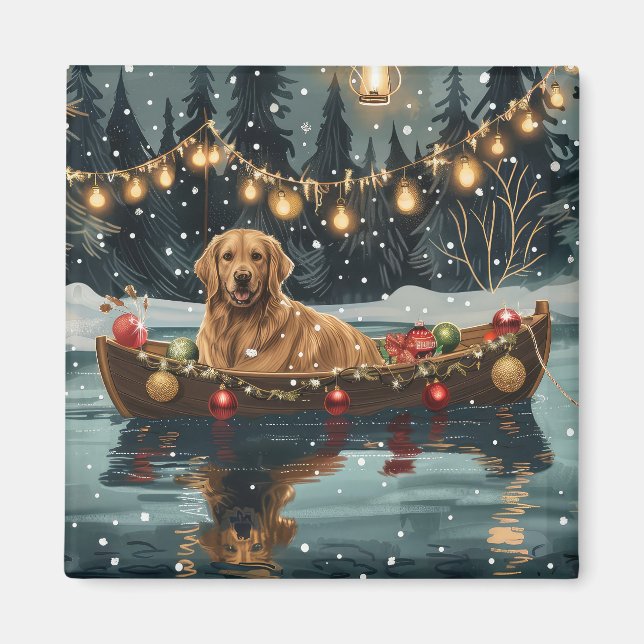 Golden Retriever Christmas Festive Voyage  Magnet (Front)