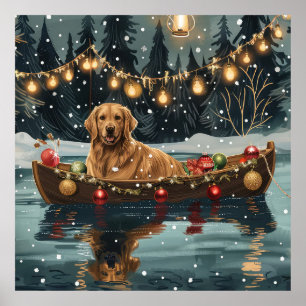 Golden Retriever Christmas Festive Voyage  Poster