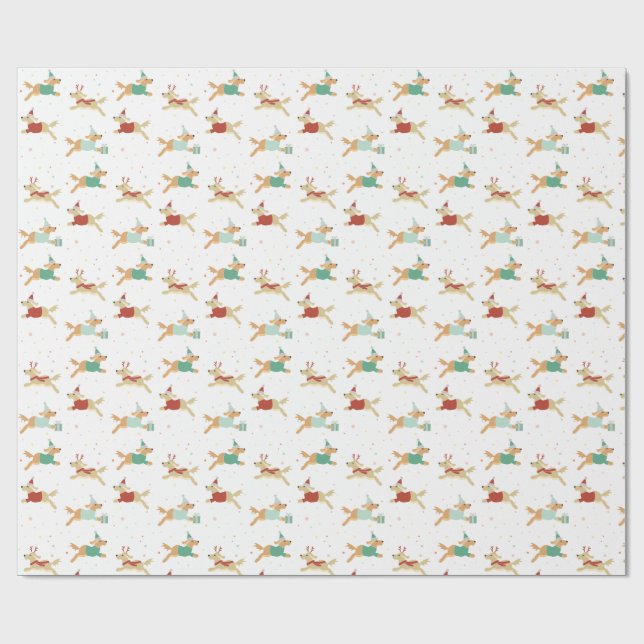 Golden Retriever Christmas Gift Wrapping Paper (Flat)