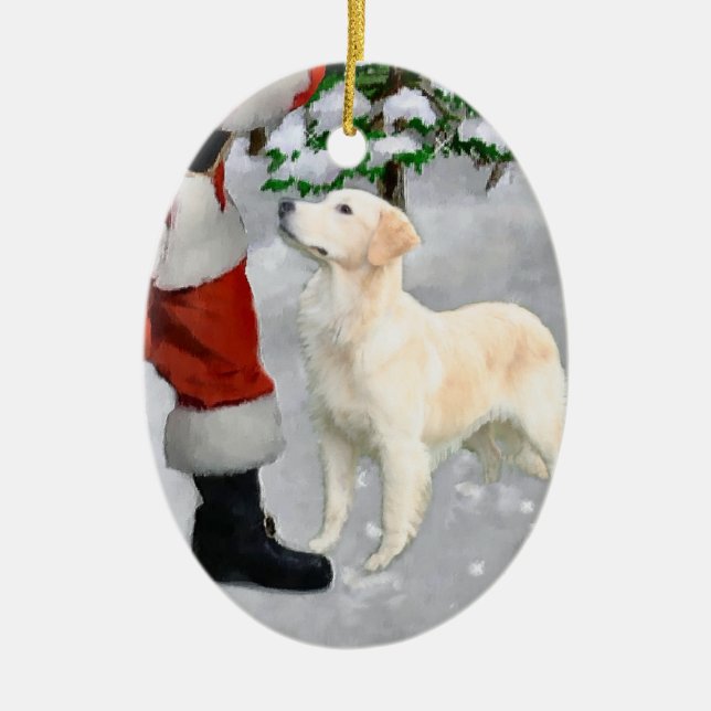 Golden Retriever Christmas Gifts Ornament (Front)