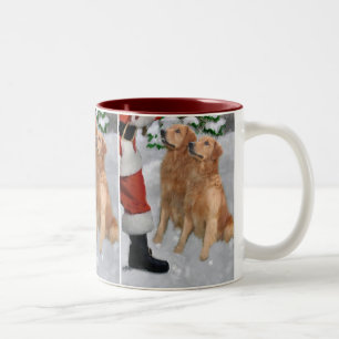 Golden Retriever Christmas Gifts Two-Tone Coffee Mug