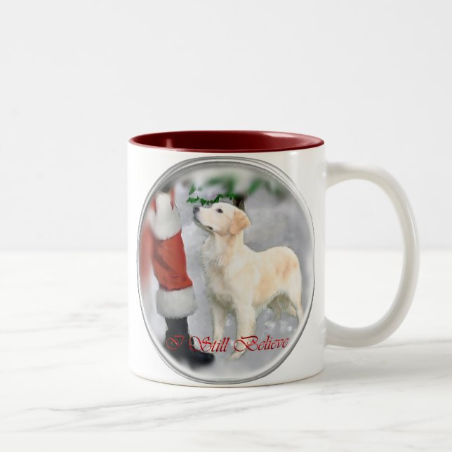 Golden Retriever Christmas Gifts Two-Tone Coffee Mug (Right)