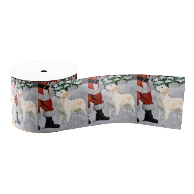 Golden Retriever Christmas Grosgrain Ribbon (Spool)